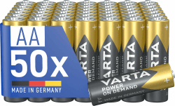 VARTA Batterien AA, 50 Stück, Power on Demand, Alkaline, 1,5V, Vorratspack, smart, flexibel, leistungsstark, ideal für Computerzubehör, Smart Home Geräte, Made in Germany AA 50 Stück Angebot bei HelloDeals