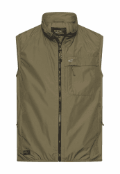 camel active Herren Weste mit Stehkragen | Outdoor Weste aus wasserabweisendem Material mit seitlichen Taschen und Brusttasche im Regular Fit 5XL Olivgrün Angebot bei HelloDeals