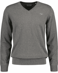 GANT Pullover mit V-Ausschnitt aus Einer Baumwoll-Wollmischung Herren 3XL Dunkelgrau Meliert Angebot bei HelloDeals