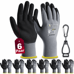 6Paar Arbeitshandschuhe herren - montagehandschuhe mit optimaler Griffigkeit & feinem Tastgefühl, ölresistent und atmungsaktiv, Industrie-Schutzhandschuhe für Mechanik und Werkstatt, GröÃŸ 10 (XL) Verbesserte Version 6er Pack Angebot bei HelloDeals