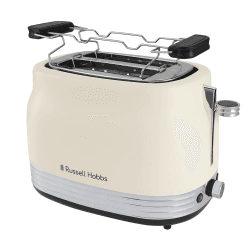 Russell Hobbs Toaster [für 2 Scheiben] Hanley Crème-Weiß (6 Bräunungsstufen, extra breite Toastschlitze, Auftauen/Aufwärmen/Stoppfunktion, Brötchenaufsatz, Krümmelschublade, Lift & Look) 28650-56 Angebot bei HelloDeals