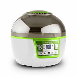 Klarstein VitAir Heißluftfritteuse Fritteuse, 1400 Watt, fett-frei Frittieren + Backen + Grillen + Rösten, Halogen-Infrarot-Heizelement, Automatik, Antihaft-Beschichtung, grün-weiß Turbo Grün-weiß Angebot bei HelloDeals