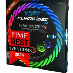 TOSY Flying Disc – 108 RGB-LEDs oder 36 einfarbige LEDs, sehr hell, Smart-Modi, Auto-Aufleuchten, wiederaufladbar, wasserdicht, Outdoor-Spielzeug für Kinder & Erwachsene, 175 g Rgb (Multi-color, White Disc) Angebot bei HelloDeals