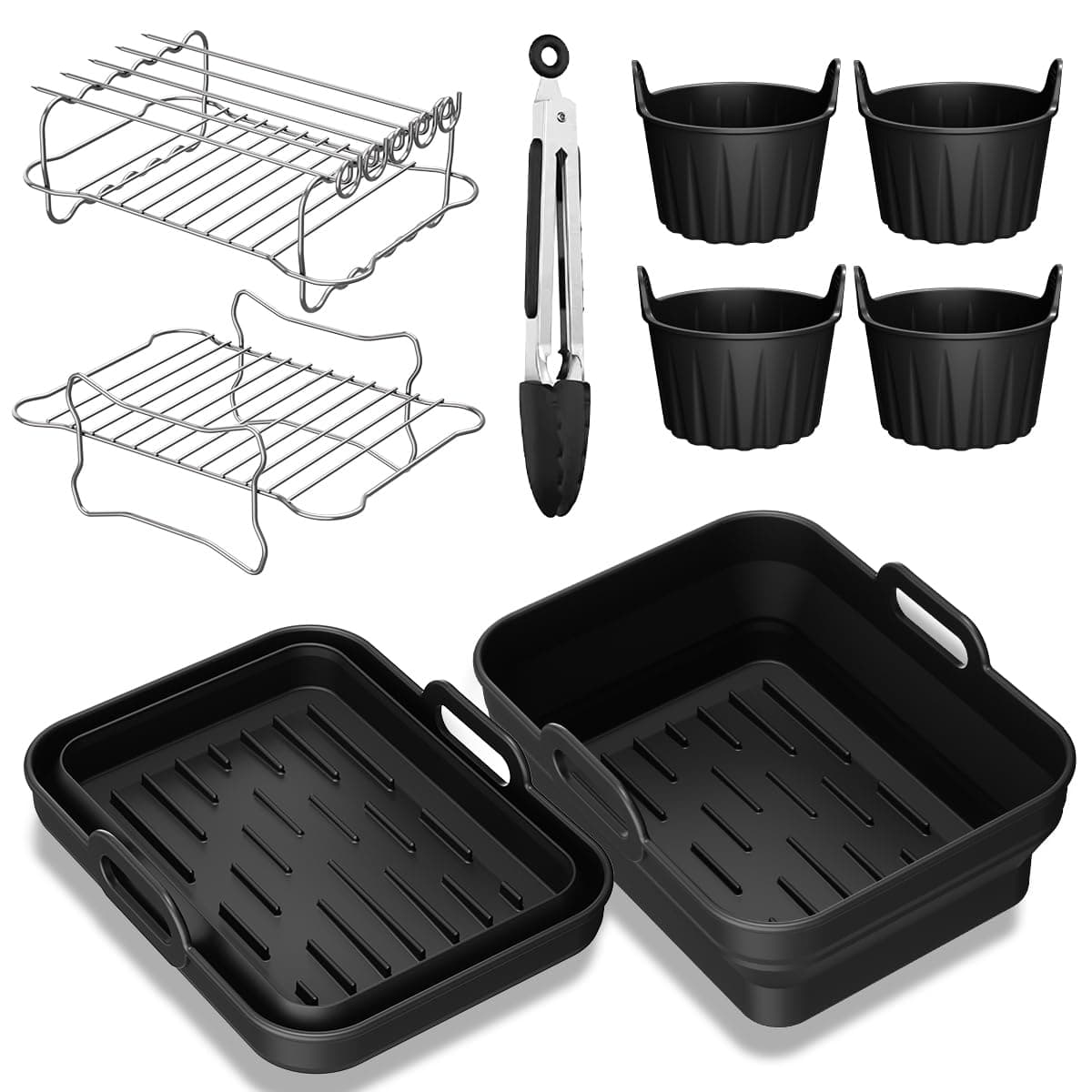 Airfryer Zubehör für Ninja Dual Zone Digital Air Fryer DZ400EU BPA-frei Silikonform Heißluftfritteuse Zubehör für Ninja Foodi MAX Dual Zone 9,5L (AF400EU, AF400EUCP, AF451EU) Accessories Für Ninja Dual Zone 9,5l Af400eu/Af451eu/Dz400eu Angebot bei HelloDeals