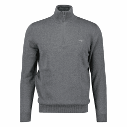 Gant Herren Classic Cotton Halfzip Pullover M Dark Grey Melange Angebot bei HelloDeals
