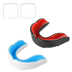 Flintronic Sport Zahnschutz, Sport Mundschutz, 2 Stück Mundschutz Boxen, mit Tragbar Hygienebox, für Rugby, Boxen, Kampfsport, Hockey, MMA, Taekwondo und Mehr, Kinder Kinder #3 Schwarz Rot+weiß Blau(kinder) Angebot bei HelloDeals