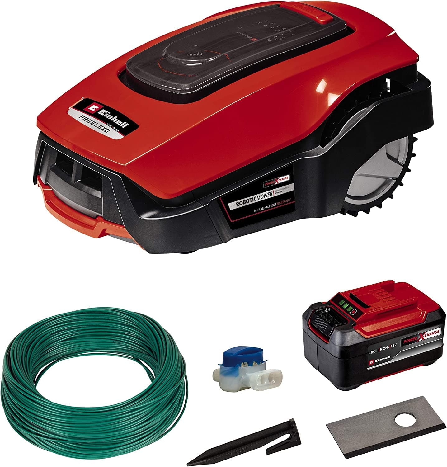 Einhell Mähroboter FREELEXO 1200 LCD BT (für bis zu 1200 m², Multizonen-Mäher, Bluetooth App-Steuerung, für Steigungen bis 35%, inkl. PXC-Akku und Installationszubehör) 1200 m² inkl. Installations Kit Angebot bei HelloDeals