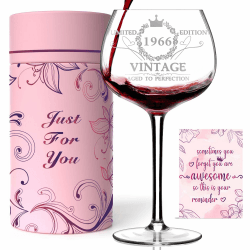 1966 Geschenk 60 Geburtstag Frauen – Personalisiertes Weinglas, Geschenkbox mit Geburtstagskarte, Deko 60 Geburtstag Frau, Geschenkideen für Frauen 60TH Angebot bei HelloDeals