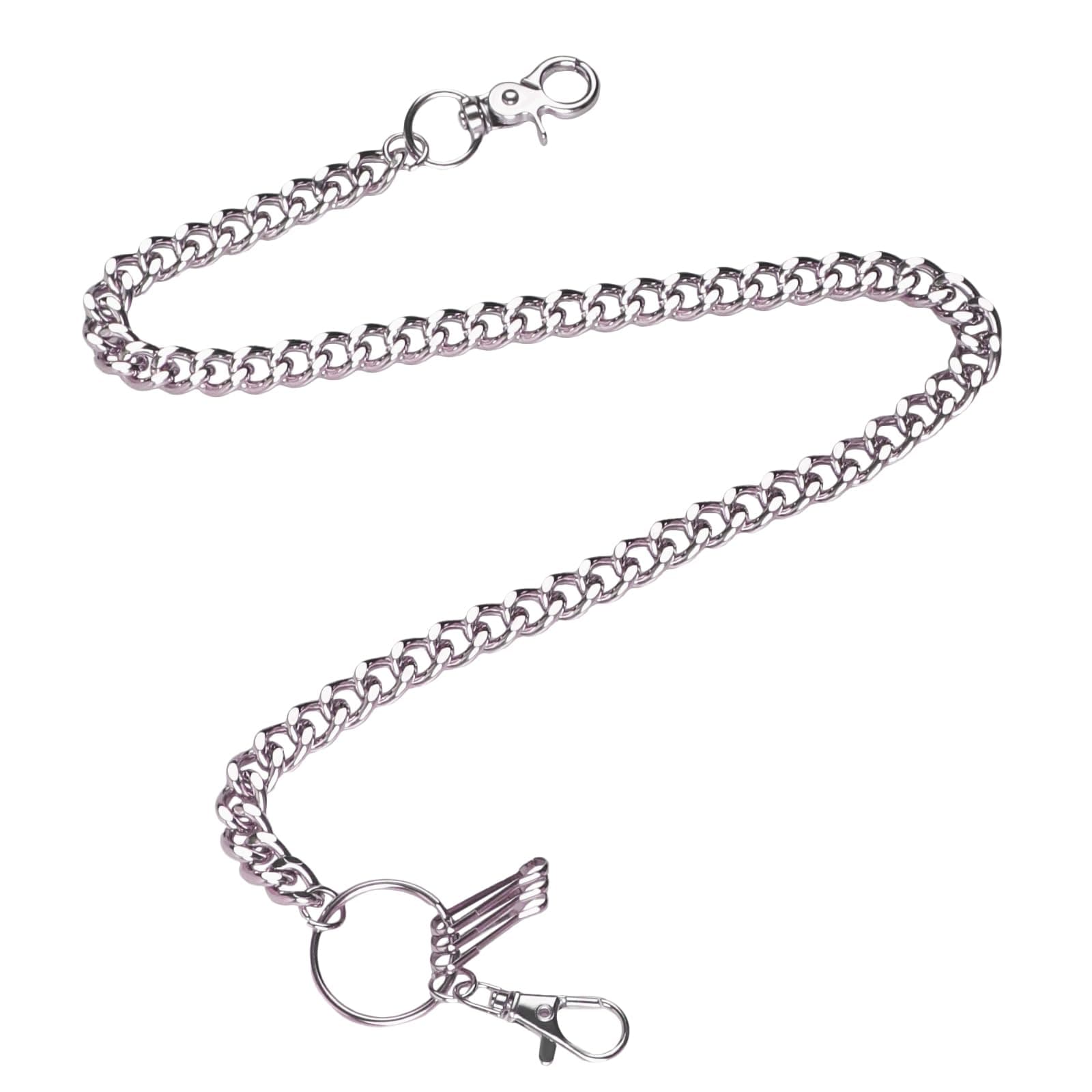 Hosenkette Herren,Silber Edelstahl Wallet Chain Schlüsselkette,Hip Hop Punk Hosenkette Herren,Metall Jeanskette und Schlüsselanhänger Kette DIY Taschenkette,Hosen Kette für Herren Damen(50cm) Angebot bei HelloDeals