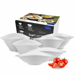 Villeroy & Boch - Vapiano Schalen-Trio 6 teilig Weiß, Spülmaschinenfest, Mikrowellensicher, Geschirrset, Pastaschalen, Salatschalen, Suppenschalen, Keramik Schalen, Schüsseln Tief, Premium Porzellan Schalen-Trio 6-tlg. Angebot bei HelloDeals