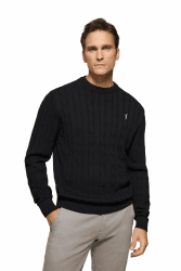 Polo Club Strickpullover mit Zopfmuster mit Rigby Go-Logo - Herren - 100% Baumwolle M Schwarz-black Angebot bei HelloDeals