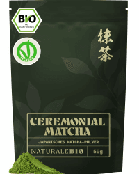 NaturaleBio Matcha Ceremonial Grade 50g. Original Matcha Pulver Bio aus Japan. Grüner Tee, Zeremonie-Qualität. Ideal zum Trinken, Kochen und als Kaffee Latte Zugabe 50 g Ceremonial Grade Angebot bei HelloDeals