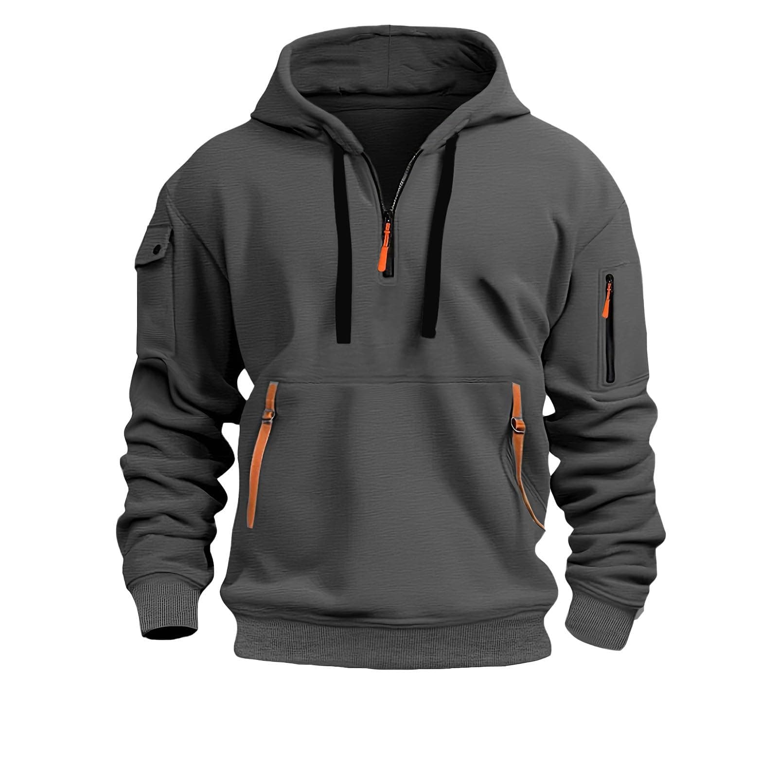 Hoodie Herren - Reißverschluss Sweatjacke Übergangsjacke Zip Pullover Kapuzenpullover Leicht Sweatshirt Hoody Zipper Hoodies Jacket Trainingsjacke Jacke Winterjacke Oversized Sportjacke Strickjacke 01 Grau XXL Angebot bei HelloDeals