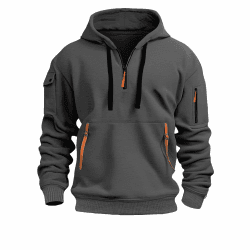 Hoodie Herren - Reißverschluss Sweatjacke Übergangsjacke Zip Pullover Kapuzenpullover Leicht Sweatshirt Hoody Zipper Hoodies Jacket Trainingsjacke Jacke Winterjacke Oversized Sportjacke Strickjacke 01 Grau XXL Angebot bei HelloDeals