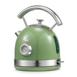 Wiltal Retro Wasserkocher, Edelstahl - Elektrischer Wasserkocher, Toaster-Set, 2200 W, 1,8 Liter, Ideal für Tee, Kaffee, Babynahrung, BPA-frei. Grün Vintage Grün Angebot bei HelloDeals