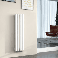 EMKE Klein Röhrenheizkörper 900x240mm, Ovaler Design Heizkörper mit Mittelanschluss Einlagig Heizung Weiß 236W 900x240mm Einlagig Weiß Angebot bei HelloDeals