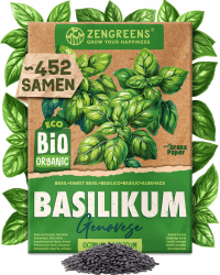 ZenGreens® - Bio Basilikum (Genovese) Samen - Basilikumsamen - Kräutersamen für den einfachen Anbau im Garten, Balkon oder Küche - Kräuter Saatgut ideal für Anfänger - Basilie 148 Basilikum 'Genovese' Angebot bei HelloDeals