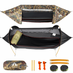 Night Cat Hängematte Zelt mit Moskitonetz wasserdichte Regenfliege Für 1 Person Wandern Camping im Garten Hinterhof Wilde Tarnung Pro Angebot bei HelloDeals