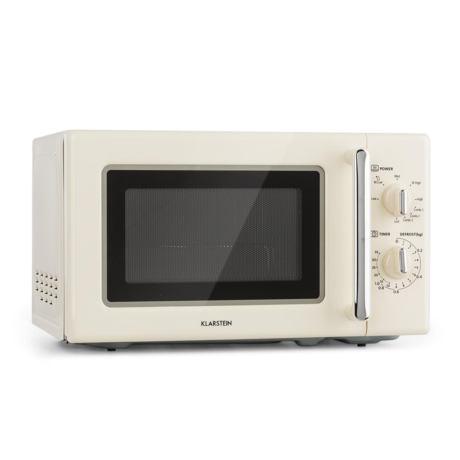 Klarstein Caroline Mikrowelle - Mikrowellen-Grill-Kombigerät, 2-in-1 Mikrowelle Grillfunktion, 20 Liter Garraum, 700/1000 Watt Leistung, Ø 25,5cm, beige Angebot bei HelloDeals