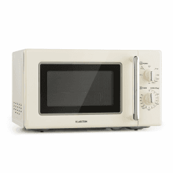 Klarstein Caroline Mikrowelle - Mikrowellen-Grill-Kombigerät, 2-in-1 Mikrowelle Grillfunktion, 20 Liter Garraum, 700/1000 Watt Leistung, Ø 25,5cm, beige Angebot bei HelloDeals