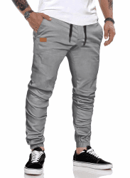 JMIERR Herren Cargo Jogginghose Baumwolle – Atmungsaktive Slim Fit Sporthose mit Stretch und Taschen für Training, Freizeit und Alltag B Grau XL Angebot bei HelloDeals