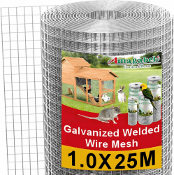 Amagabeli 1,0 X 25 Meter Hasendraht 100cm Volierendraht 12,7 mm Maschenweite Maulwurfgitter Wühlmausgitter Für Hochbeet Zaun Hühnerdraht Maschendrahtzaun Kaninchendraht Drahtgitter Feuerverzinkt 1 x 25M 12,7 X 12,7 mm Angebot bei HelloDeals