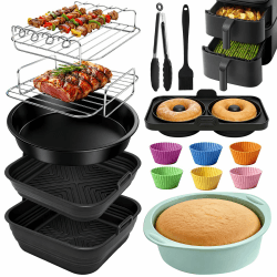 15 Teiliges Airfryer Zubehör für COSORI Turbo Tower Pro 10,8L(6,5L/4,3L) Double Stack Airfryer, COSORI Heißluftfritteuse Zubehör, BPA-frei Airfryer Silikonform Zubehör. 15PCS Angebot bei HelloDeals