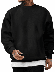 JMIERR Sweatshirt Herren Baumwolle Rundhals Hoodie Pullovers Winter Männer Soft Langarm Sweatshirts Loose Fit A Schwarz XL Angebot bei HelloDeals