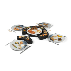 Princess 103070 Dinner4all Circle - 4 einzelne Grillplatten - 4 x 250 W Inklusive Spatel Schwarz Angebot bei HelloDeals