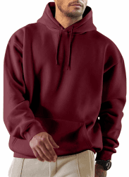 JMIERR Hoodie Herren Freizeit Pullover mit Taschen Winter Warm Langarm Kordelzug Sweatshirt Männer Baumwolle Kapuzenpullover S B Rot Angebot bei HelloDeals