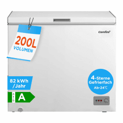 Comfee RCC201WH6(E) Gefriertruhe/82 kWh/Jahr/85cm hoch/200L/Inverter-Kompressor/41dB Geringe Lautstärke/Geeignet für verschiedene Einsatzszenarien/Einstellbarer Temperaturregler/Weiß Angebot bei HelloDeals
