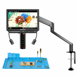 TOMLOV TM4K-AF Flex 4K Autofokus Digitales Mikroskop HDMI, 8" IPS Münzen Vergrößerung 2000X, 52MP Mikroskopkamera für Löten, mit Flex Arm, Multifunktionale Lötmatte, Seitenlichter, 64GB-Karte 4K 8" IPS-Bildschirm HDMI 52MP 2000X Angebot bei HelloDeals