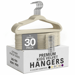 Utopia Home Kinder-Kleiderbügel aus Samt (30 Stück) – 27,9 cm (11 Zoll) robuster Baby-Kleiderbügel – rutschfest für den täglichen Gebrauch (Elfenbein) Elfenbein 30er-Pack Angebot bei HelloDeals