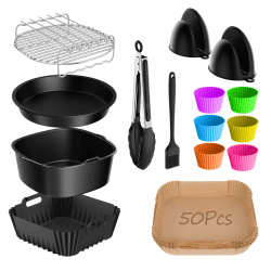 15-Teiliges Heißluftfritteuse Zubehör für Cosori Turboblaze 6L,Cosori XXL 5,5L 6,2L,COSORI Turbo Tower Pro Airfryer Zubehör Mit Ninja Max Pro AF180EU,Philips Airfryer 2000 Serie 6,2L NA230 Zubehör Angebot bei HelloDeals