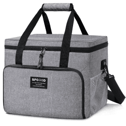 SPGOOD Kühltasche 20L/30L/40L Thermotasche Picknicktasche Groß Isoliert Faltbar Gefriertasche Warmhaltetasche Lunchtasche Tiefkühltasche Cooler Bag Einkaufstasche für Strand/Picknick/Camping/BBQ (30L) Grau 30L Angebot bei HelloDeals