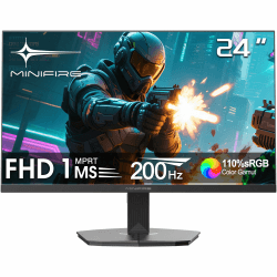 Minifire Gaming Monitor 24 Zoll, 200 Hz, 1ms, FreeSync, Full HD(1920 x 1080), Rahmenlos Bildschirm, Low Blue Light, HDR,300Nits, sRGB 110%, 4000:1 Kontrast, HDMI 2.0&DP 1.4-(MFG24F4H) 24 Zoll FHD/200Hz/HDMI Angebot bei HelloDeals