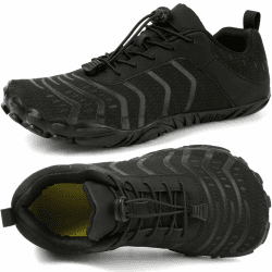 Barfußschuhe Herren Damen Breite Barfussschuhe Traillaufschuhe Weit Five Finger Zehenschuhe Minimalistische Zero-Drop Sohlen Wanderschuhe Fitnessschuhe Komfort Leicht Laufschuhe Unisex 36-46EU 45 EU Schwarz Angebot bei HelloDeals