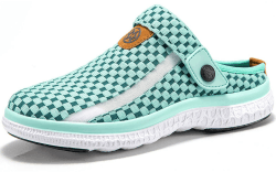 Sisttke Clogs Hausschuhe Herren Damen Pantoletten Gartenschuhe Sommer | Atmungsaktiv, Rutschfest, Bequeme, Leicht, Mesh-Obermaterial, Verstellbarer Fersenriemen 37 EU Grün Angebot bei HelloDeals