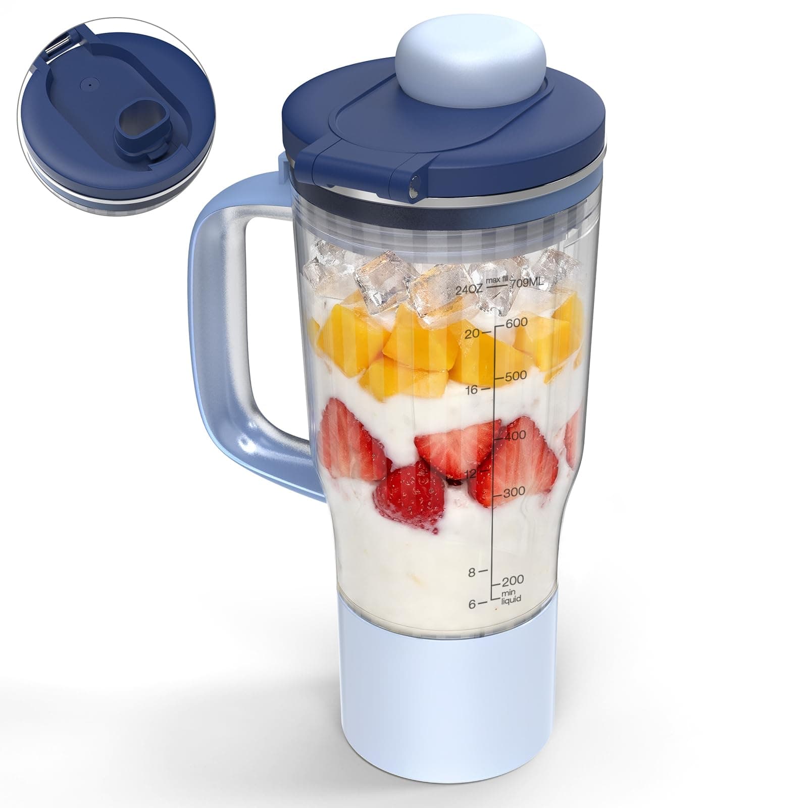 26oz Blender-Becher Ersatz für Ninja BlendBOSS, Reisebecher mit Trinköffnung und Versiegelungsdeckel, kompatibel mit Ninja DB301 DB351 Mixer (Cyberspace) Angebot bei HelloDeals