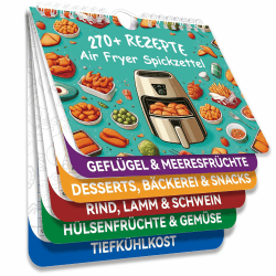 270+ Airfryer Zubehör，Airfryer Spickzettel mit Zeit- und Temperaturangaben, Magnetischer Deutsche Airfryer Spickzettel Grün Angebot bei HelloDeals