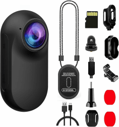 Mini Body Cam mit Magnet Trageband, Tragbare Freihändige Kamera（Schwarz+16G | Bodycam Körperkamera mini für Motorradhelme & Reisen. Freihändige POV-Aufnahmen, kompakt & leicht für alle Outdoor-Aufnahmen Schwarz 16.0 GB Angebot bei HelloDeals