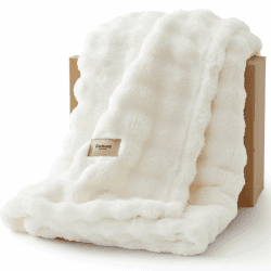 BEDSURE Kuscheldecke Flauschig Bubble Decke - Geschenke für Frauen Sofadecke, Wolldecke & Fleecedecke, Deko Weiche Warme Decke für Zimmer, Wohn- & Kuscheldecken, Tagesdecke, Wollweiß, 150x200 cm Wollweiß 150 x 200 cm Angebot bei HelloDeals