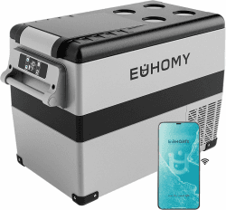 EUHOMY 40L Kompressor Kühlbox [-20℃~20℃] | 15-Min Schnellkühlung| APP Steuerung| ECO-Modus (<45W) & MAX-Modus | 12/24V DC + 100-240V AC | 3-Stufen Batterieschutz (L/M/H) | Tragbar & Leise (<45dB) 40 liters Angebot bei HelloDeals