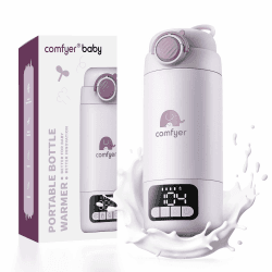Comfyer BW02 Upgrade Tragbarer Flaschenwärmer unterwegs für Baby & Familie-Schnell Aufheizen mit 16000mAh Akku,Integrierter Sterilisator, Baby Milch-/Wasserwärmer für Unterwegs/Zuhause, 500ML Hell Purple Angebot bei HelloDeals