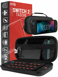 Orzly Tragetasche für die Nintendo Switch 2 (2025) Konsole, 7,9 Zoll Bildschirmschutz, Hartschalenetui mit intelligenter Aufbewahrung für Zubehör und Spiele, Taschen, Geschenkbox-Edition Schwarz 7,9 Zoll Switch 2 Angebot bei HelloDeals