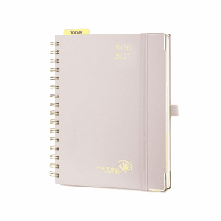 POPRUN Kalender 2026 2027 Buchkalender Ringbuch mit Hardcover, ca. A5 (21,5 x 16 cm), 17-Monate-Terminplaner (Aug.2026-Dez.2027), Wochenplaner 2026 2027 mit Plastiklineal (Hellrosa) | Weekly Planner, 17 Monate, fester Einband mit dickem Papier von 80 g/m² Angebot bei HelloDeals