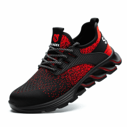SUADEX Sicherheitsschuhe Arbeitsschuhe Herren Damen Leicht Atmungsaktiv Stahlkappenschuhe mit Stahlkappe 37-48 EU 45 EU 0 Rot Angebot bei HelloDeals