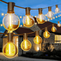 LED Lichterkette Außen Strom 33.5m - Outdoor Lichterketten 110FT mit Aussen Wetterfest 50+2 G40 Glühbirne Warmweiß Aussenlichterkette für Balkon Garten Pavillon Terrasse Vorzelt Hochzeit Party 33 M Angebot bei HelloDeals