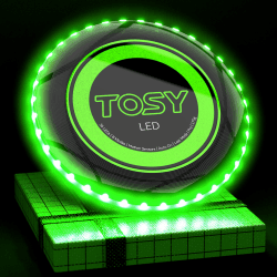 TOSY Flying Disc – 108 RGB-LEDs oder 36 einfarbige LEDs, sehr hell, Smart-Modi, Auto-Aufleuchten, wiederaufladbar, wasserdicht, Outdoor-Spielzeug für Kinder & Erwachsene, 175 g Green Disc (36 Leds) Angebot bei HelloDeals