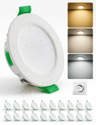 HOMEOW 20er Set LED Einbaustrahler 230V Dimmbar 55mm – 68mm Lochmaß, 4W LED Spots 230V Warmweiß Neutralweiß Kaltweiß, Einbauleuchten Deckenspots Einbau Ultra Flach IP44 für Bad Dimmbar 20 Stück Set Angebot bei HelloDeals